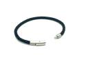 Leather Black Plaited Bracelet Magnetic Clasp