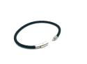 Leather Black Plaited Bracelet Magnetic Clasp