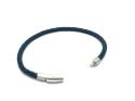 Leather Blue Plaited Bracelet Magnetic Clasp