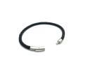 Dark Brown Leather Bracelet Stainless Steel Clasp