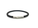 Dark Brown Leather Bracelet Stainless Steel Clasp