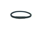 Black Leather Bracelet Stainless Steel Clasp