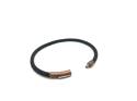 Dark Brown Leather Bracelet Stainless Steel Clasp