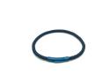 Navy Leather Bracelet Blue Stainless Steel Clasp