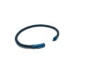 Navy Leather Bracelet Blue Stainless Steel Clasp