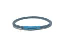 Navy Leather Bracelet Blue Stainless Steel Clasp