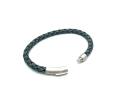 Green Leather Bracelet Stainless Steel Clasp