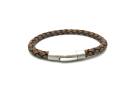 Brown Leather Bracelet Stainless Steel Clasp