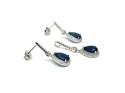 Silver Blue & White CZ Pendant & Earrings Set