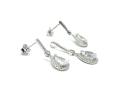 Silver CZ Pendant & Earrings Set