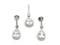 Silver CZ Pendant & Earrings Set