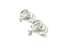 Silver Tube Half Hoop Stud Earrings