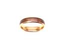 Tungsten Carbide Wood Inlay & Rose IP Plating Ring