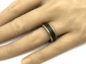 Black Tungsten Carbide Ring Yellow IP Plating 7mm