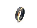 Black Tungsten Carbide Ring Yellow IP Plating 7mm