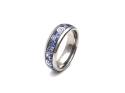 Tungsten Carbide Cogs & Blue IP Plating Ring