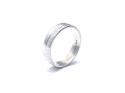 9ct White Gold Patterned Wedding Ring