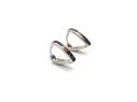 Silver Multi Stone CZ Heart Huggy Hoop Earrings