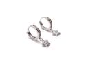 Silver CZ Star Charm Huggy Hoop Earrings