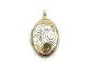 9ct Yellow Gold Patterned Oval Locket