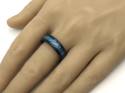 Tungsten Carbide Ring Black Blue Ip Plating