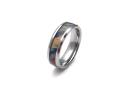 Tungsten Carbide Ring Multi Colour Wood Inlay