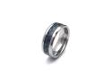 Tungsten Carbide Ring Black & Blue Carbon Fibre