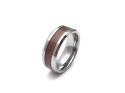 Tungsten Carbide Ring Wood Inlay 8mm