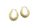 9ct Yellow Gold Oval Hoop Earrings