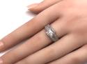 9ct White Gold Diamond Pave Ring