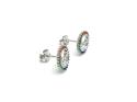 Silver Multi CZ Love Stud Earrings