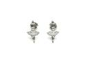 Silver CZ Ballerina Stud Earrings