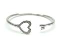 Silver CZ Heart & Key Bangle