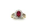 9ct Synthetic Ruby & Diamond Ring