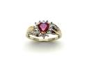 9ct Synthetic Ruby & Diamond Ring