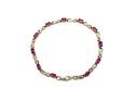 9ct Synthetic Ruby & Diamond Bracelet