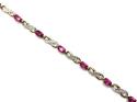 9ct Synthetic Ruby & Diamond Bracelet