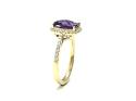 9ct Yellow Gold Amethyst & Diamond Halo Ring