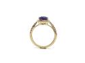 9ct Yellow Gold Amethyst & Diamond Halo Ring