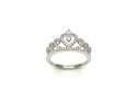 Silver CZ Heart Tiara Ring