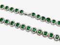 Silver Green & White CZ Oval Cluster Necklet