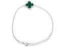 Silver Green Clover Bracelet