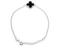 Silver Black Clover Bracelet