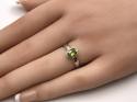 Silver Peridot Solitaire Ring