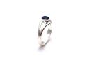 Silver Sapphire Solitaire Ring