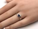 Silver Sapphire Solitaire Ring