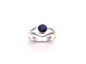 Silver Sapphire Solitaire Ring