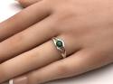 Silver Emerald Solitaire Ring