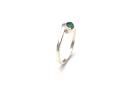 Silver Emerald Solitaire Ring