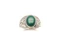 Silver Chunky Malachite Solitaire Ring